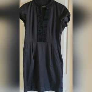Ann Taylor Sz L Midi Black Dress.
